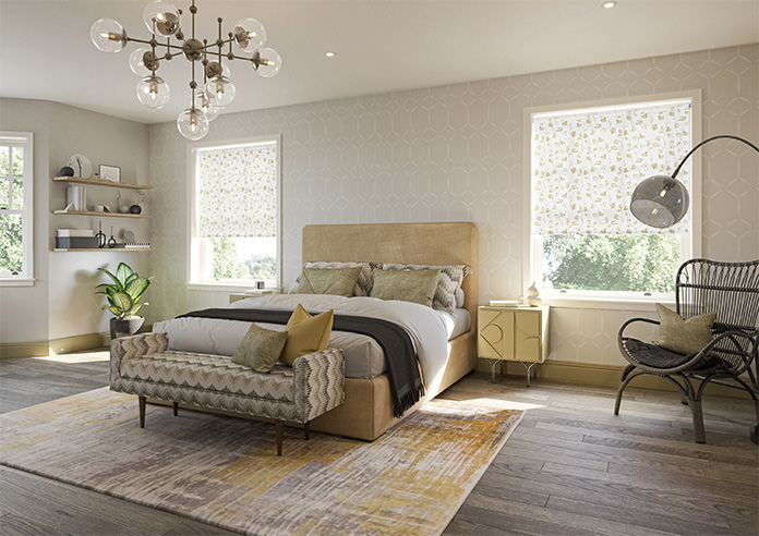 Botanical Watercolour, Old Gold - Twist&Fit Roller Blind - Image 7